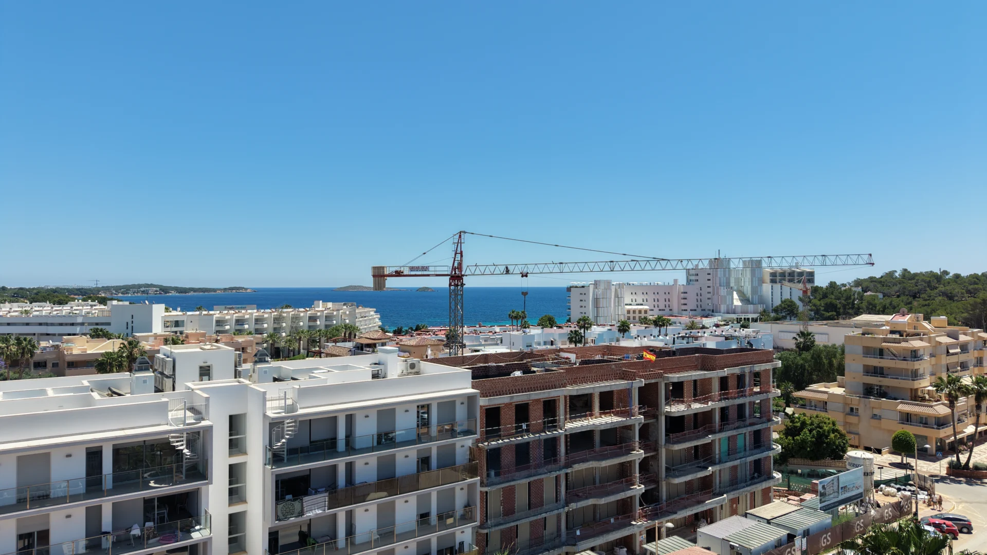 Aerial view of a property on Ibiza